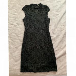 High Neck Black Lace Formal Dress